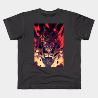 Anime Demon hero Ascending from Hell Kids T-Shirt